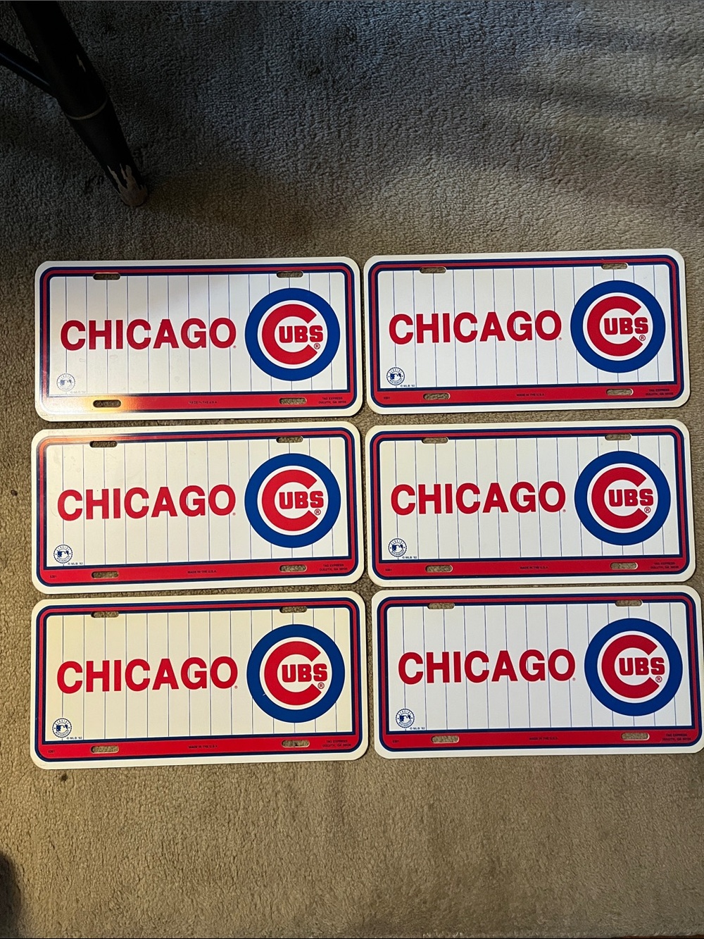Six Chicago Cubs Vintage Booster / License Plates